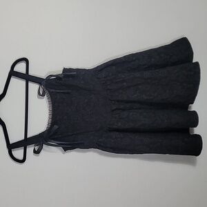 Y2K Trixxi Whimsigoth Coquette Mini Dress Size L Lace Corsette Milkmaid Bow Tie